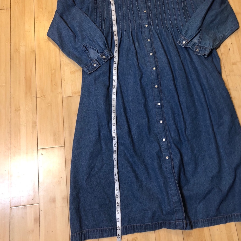Roaman's Denim Midi Ruffle Front Dress 3X EUC - Host Pick 10/13/25 - Picture 16 of 16